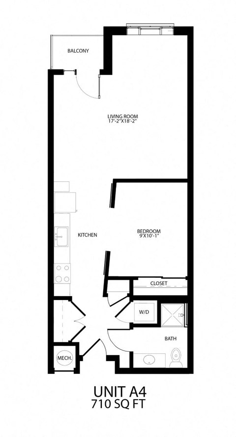 the floor plan of unit a1 is for roommates